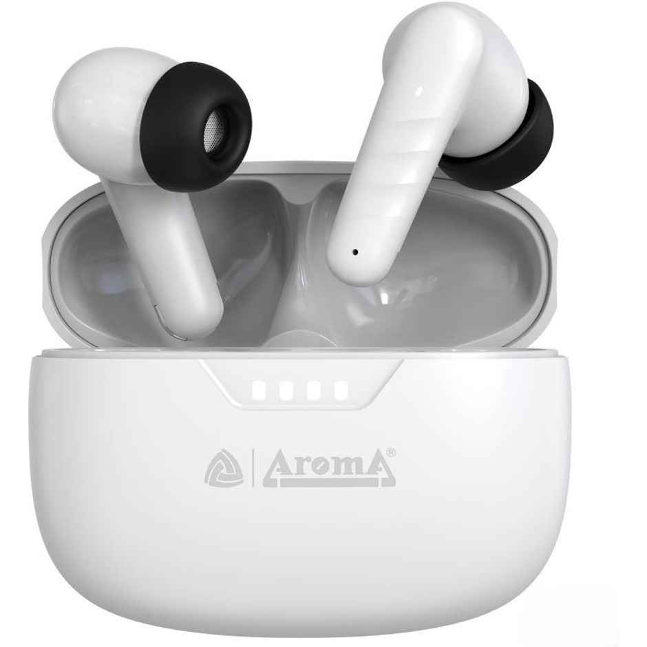 Aroma NB138 Ascrow - 70 Hours Playback | TWS | ANC with 32dB Noise Cancellation | White