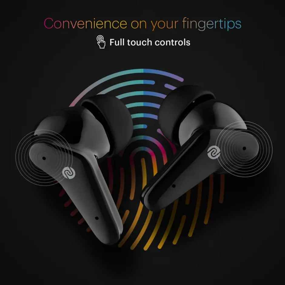 Noise Buds VS102 TWS Earbuds with 50 Hrs Playtime, 11mm Driver, IPX5 and Unique Flybird Design Bluetooth - Jet Black