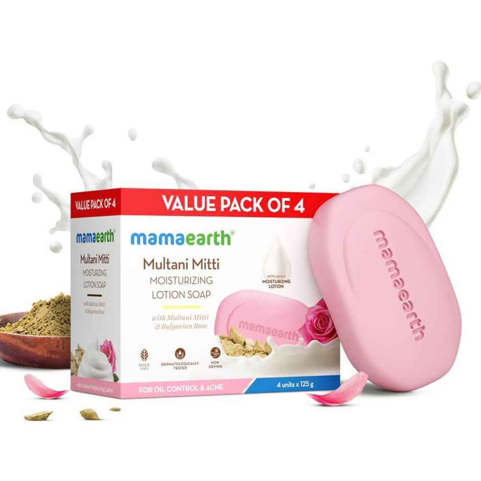 Mamaearth Multani Mitti Moisturizing Lotion Soap - Pack of 4
