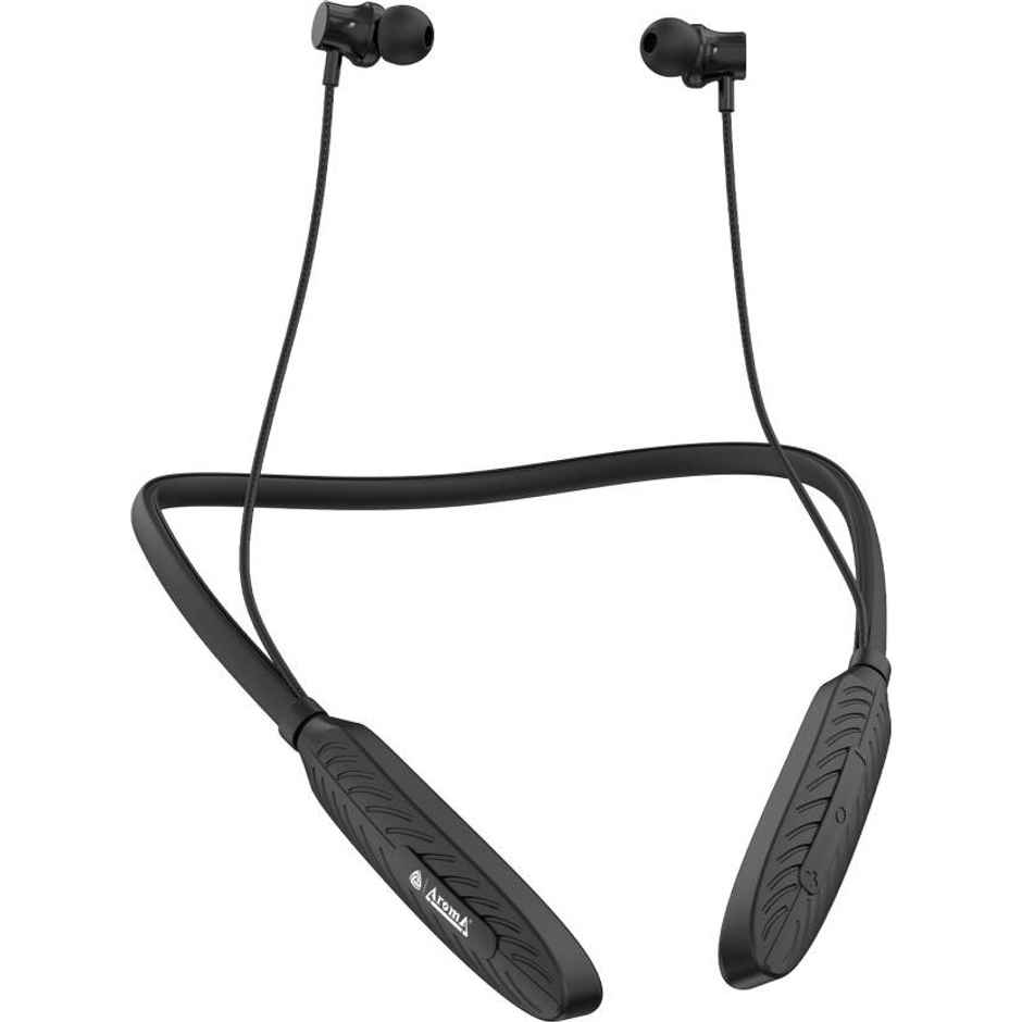 Aroma Nb120 Carbon Upto 40hrs Playtime I Enc I Fast Charging I Dual Pairing Neckband Bluetooth