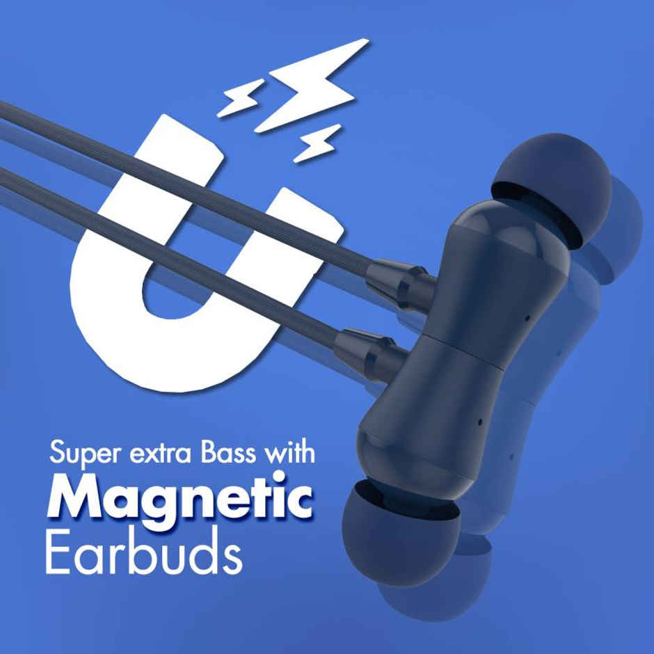 Aroma Nb119 Core - 60 Hours Playback | Wireless Bluetooth Neckband | Fast Charging | Blue