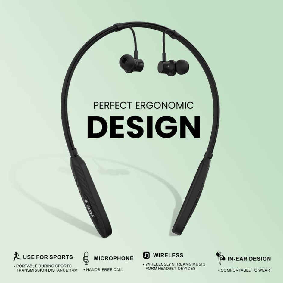 Aroma Nb120 Carbon Upto 40hrs Playtime I Enc I Fast Charging I Dual Pairing Neckband Bluetooth