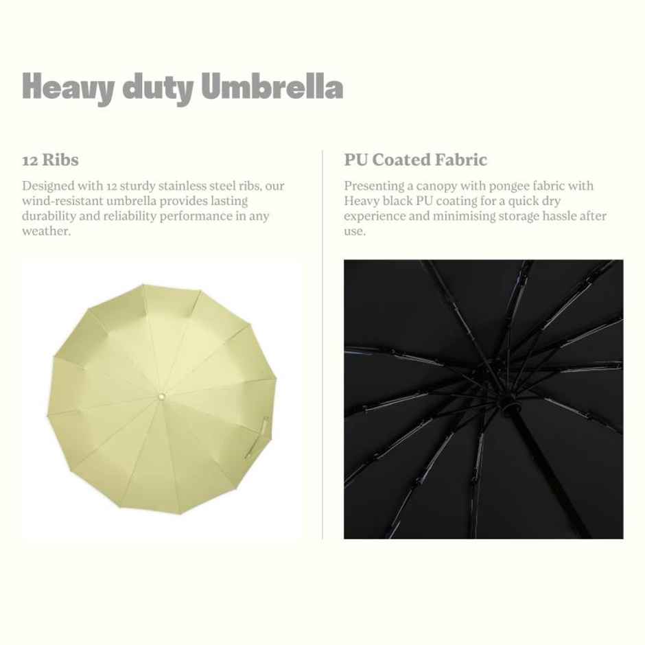 Citizen 23.5x12 3 Fold Auto Open Auto Close With Glass Handle - Olive Green