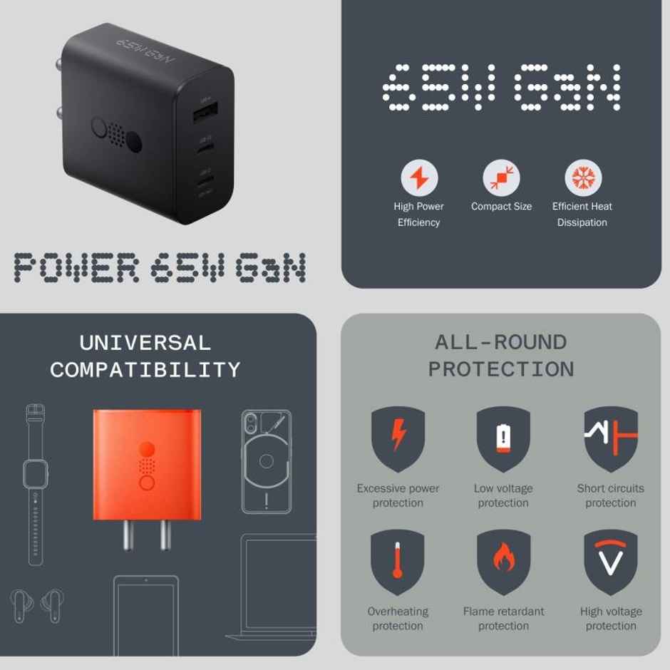 CMF by Nothing 65W Gan Power Adapter Orange