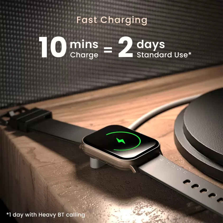 GOBOULT Drift Bt Calling 1.69" Hd , Health Monitoring Smartwatch |Sand Black