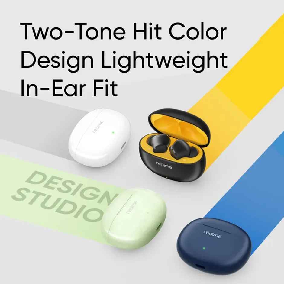 Realme Buds T110 With Ai Enc For Calls Fast Charging Bluetooth In Ear Earbuds ( White )