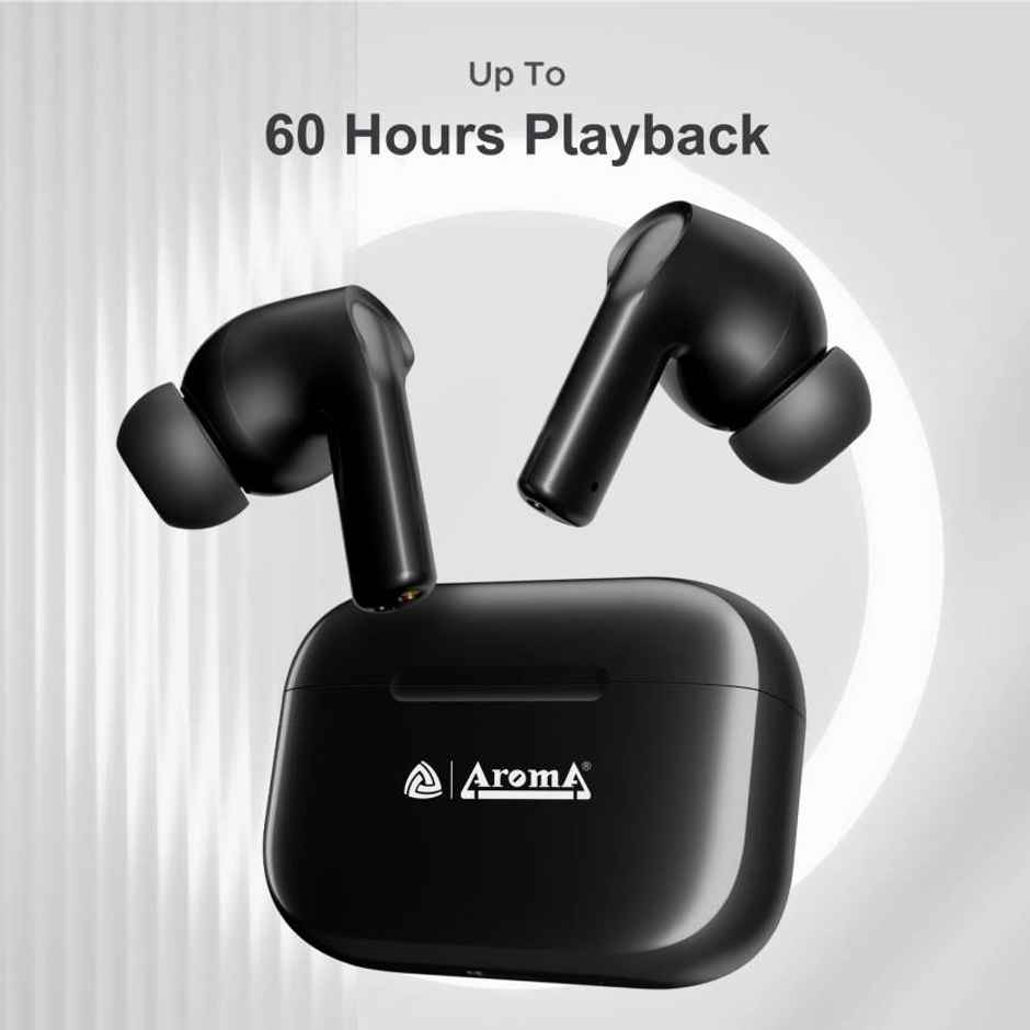 Aroma NB137 Dive - 60 Hours Playback | TWS | Fast Charing | Dual Device Compatible | Black