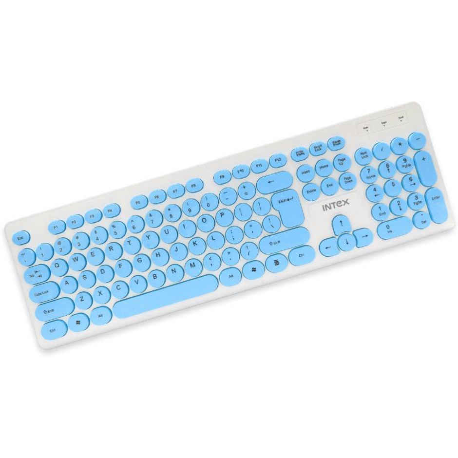 Intex Wired Keyboard Classy (IT-KB335) Wired USB Multi-device Keyboard (White & Blue)