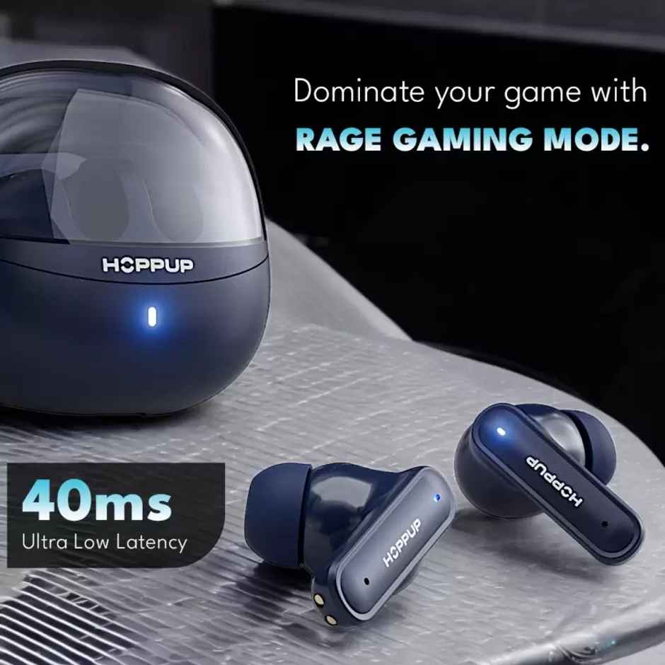 Hoppup Airdoze F50 Earbuds With 40H Playtime, 40Ms Low Latency, Ai Enc (Navy Blue, True Wireless)