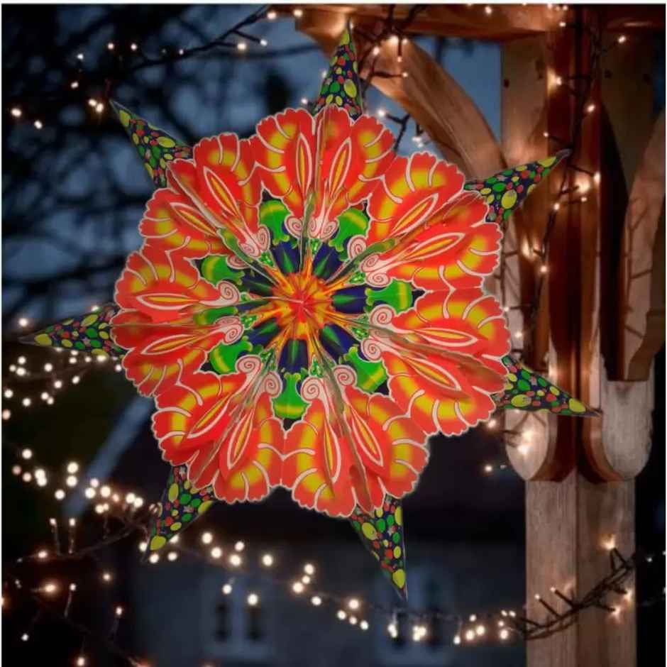 Aarvi Star Paper Fancy Kandil Medium | Assorted