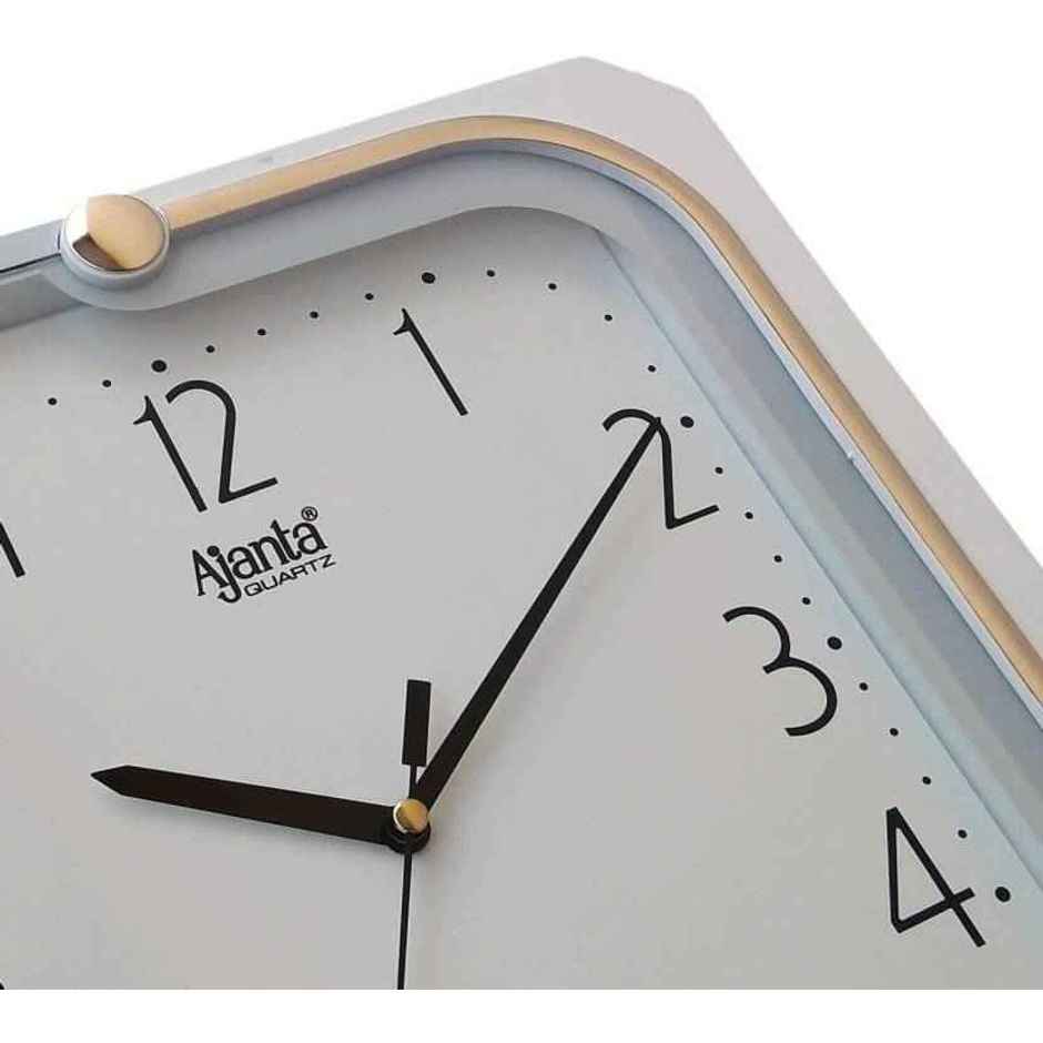 Ajanta Analog 27 cm x 26 cm Wall Clock | White | With Glass | Standard