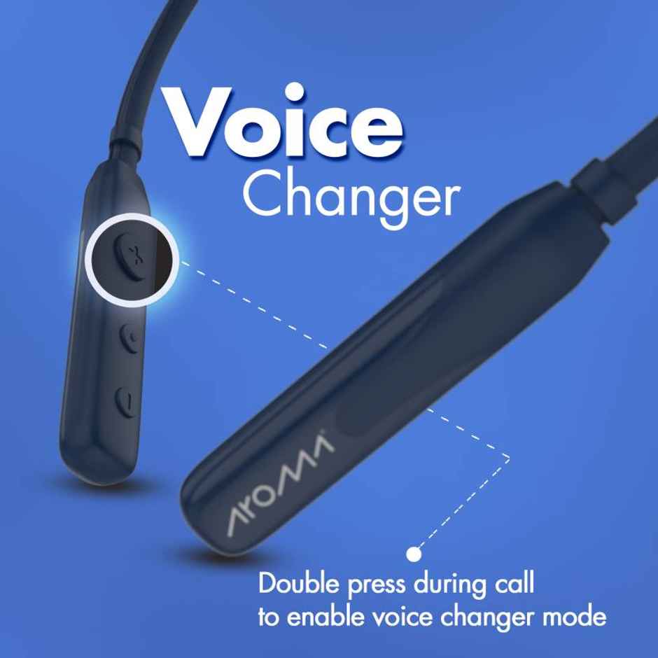 Aroma Nb119 Core - 60 Hours Playback | Wireless Bluetooth Neckband | Fast Charging | Blue