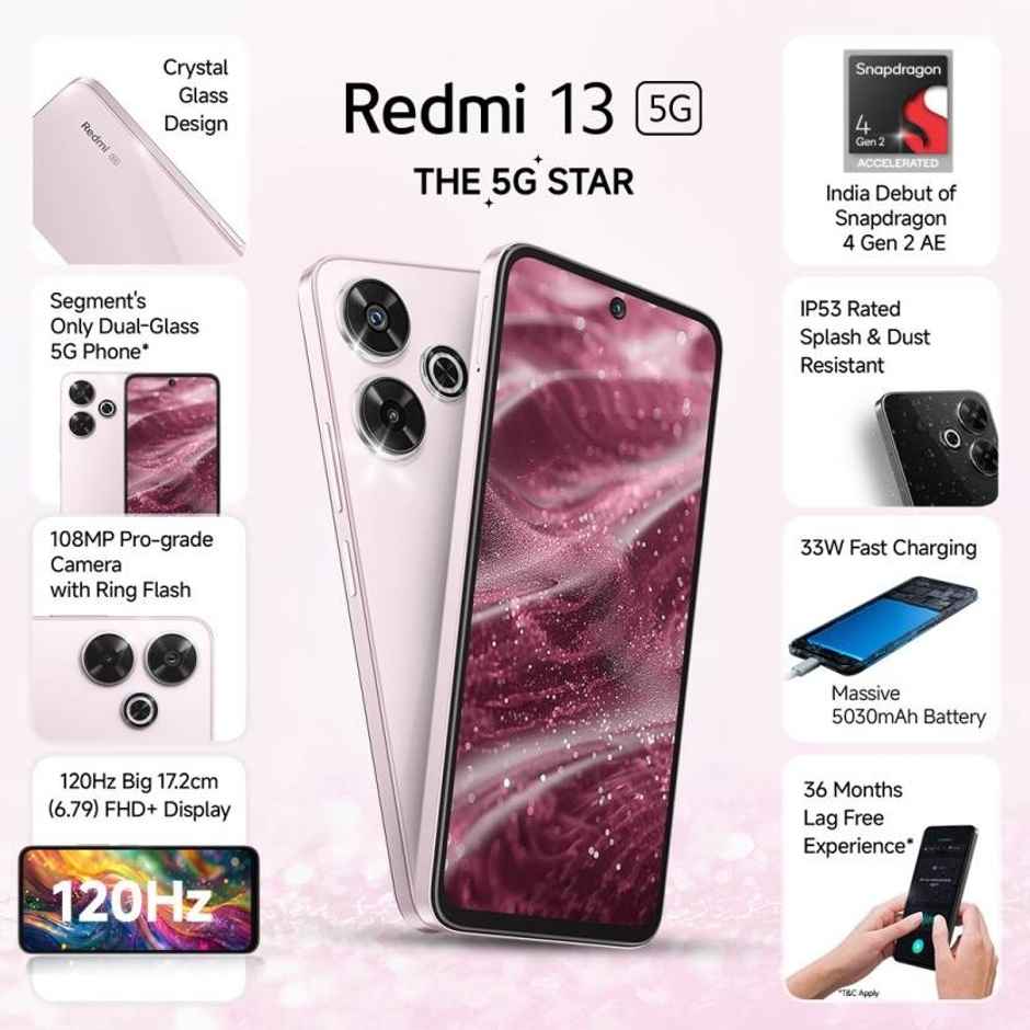 Redmi 13 5G | 6GB | 128GB | Orchid Pink