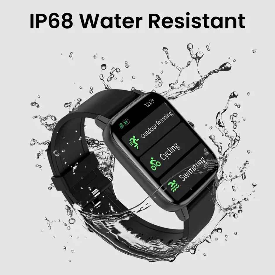 TAGG Verve Plus Smartwatch - 1.69" Display | SpO2 Monitor - Black