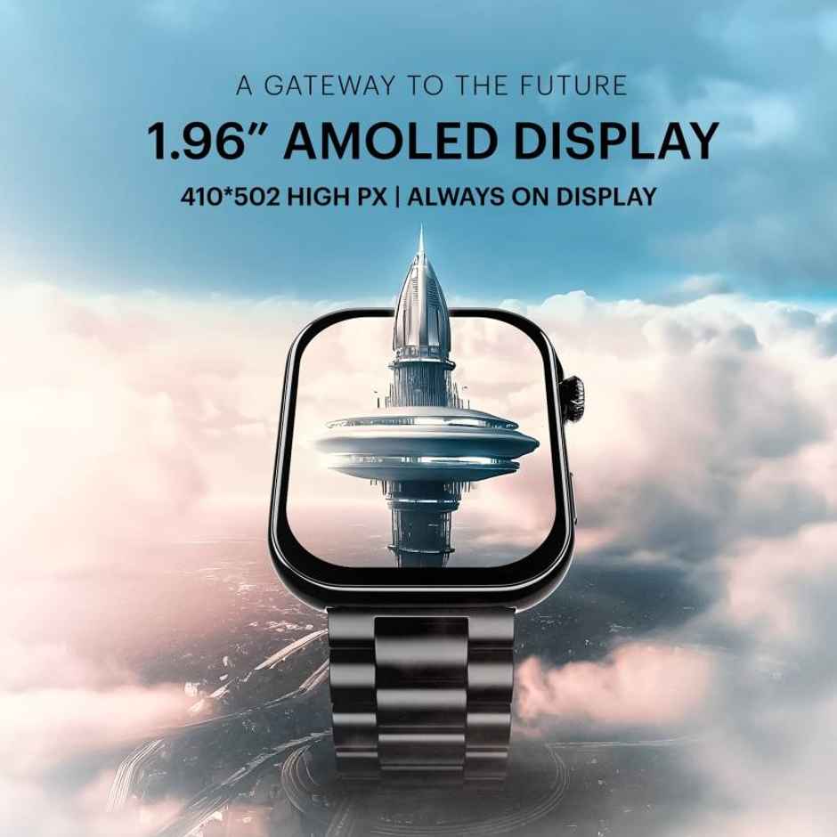 Noise Colorfit Vision 3 Smartwatch with Bluetooth Calling | 1.96" Display | Thin Bezel - Jet Black