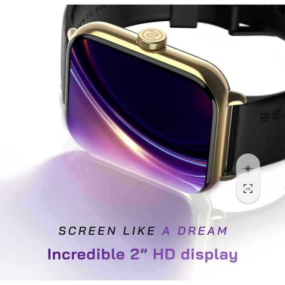 Noise Colorfit Icon 3 Plus Smartwatch with Bluetooth Calling | 2" Display | SpO2 Sensor - Midnight Gold