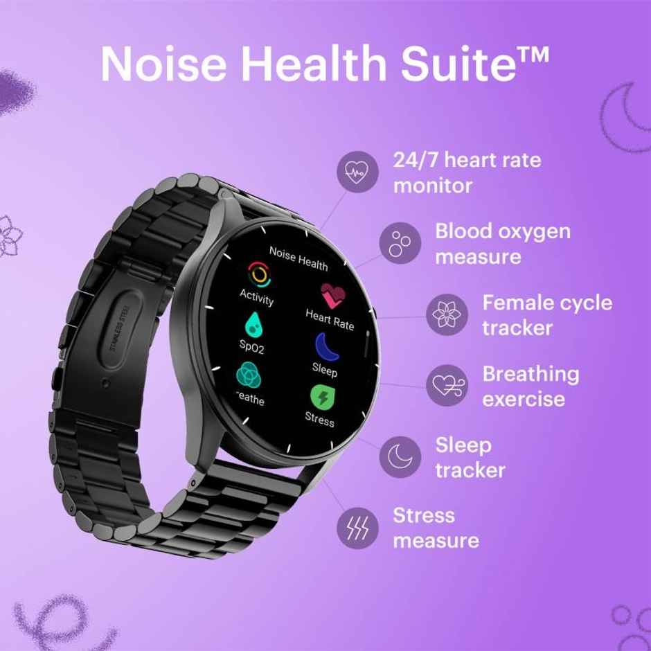 Noise Crew Smartwatch with Bluetooth Calling | 1.38" LCD Display | IP68 Water Resistant - Elite Black