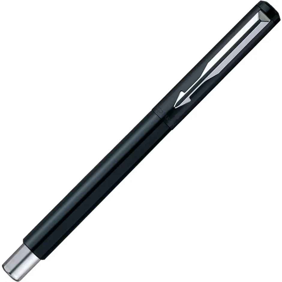 Parker Vector Standard Chrome Trim Roller Ball Pen & Silver Key Chain | Gift Set