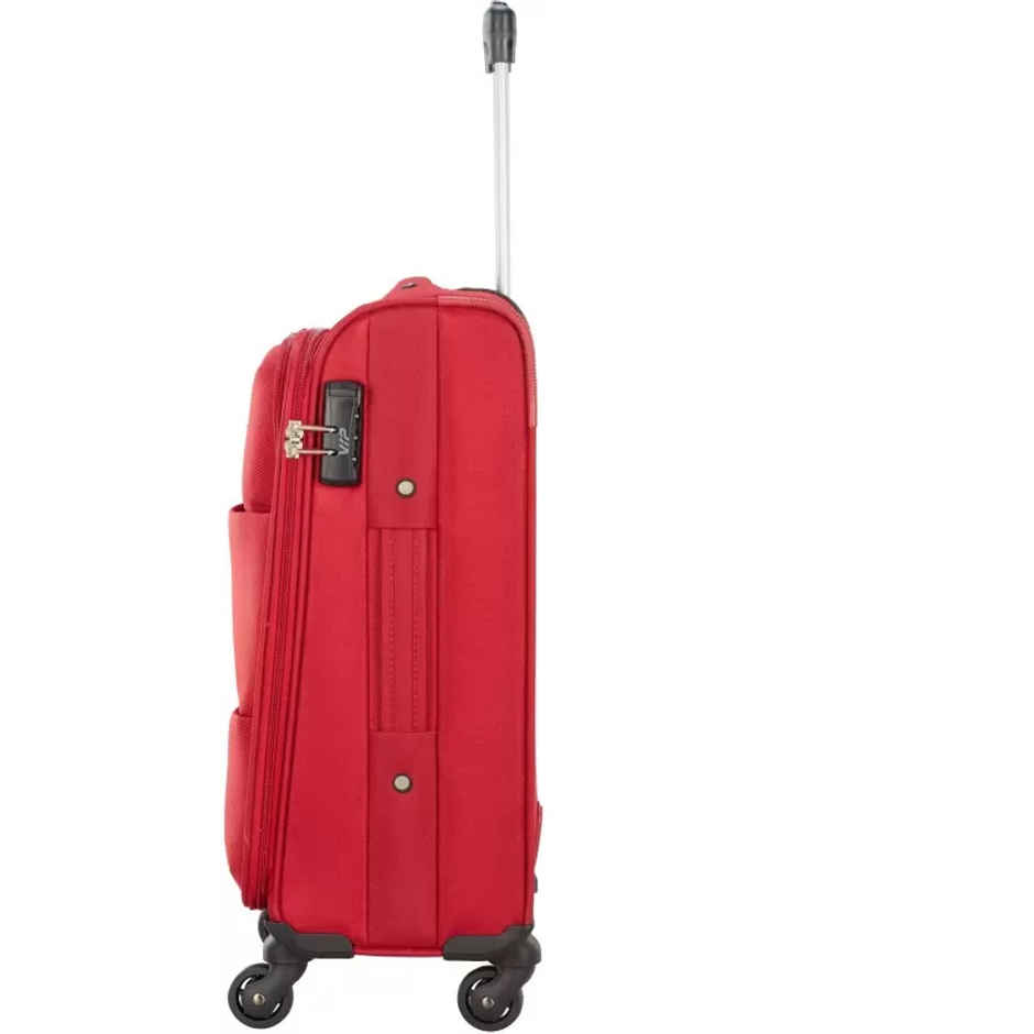 VIP Unisex Solid Polyester 43 L Telescopic Trolley Bag | Chilli Red - S
