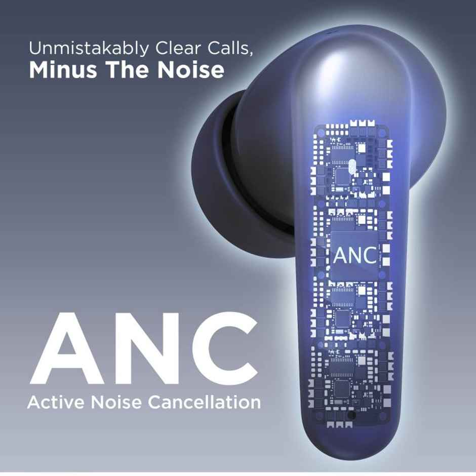 Aroma Nb138 Ascrow - 70 Hours Playback | TWS | Fast Charging | ANC With 32dB Noise Cancellation | Blue