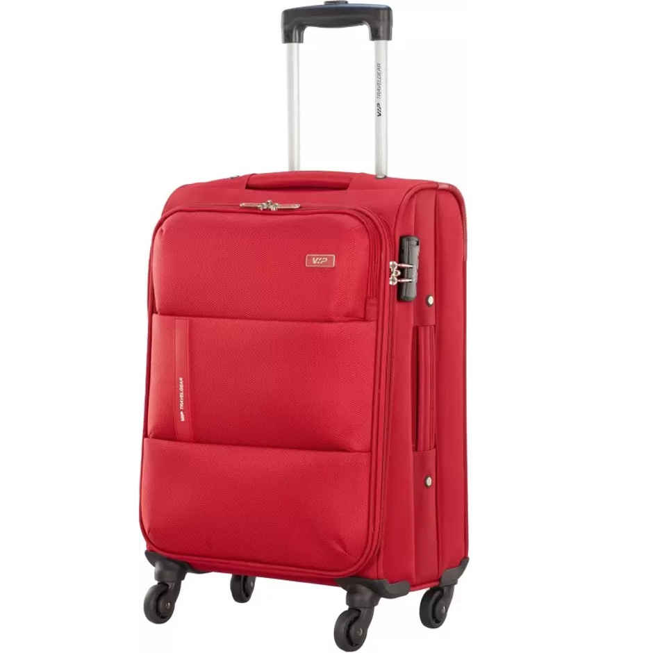 VIP Unisex Solid Polyester 43 L Telescopic Trolley Bag | Chilli Red - S