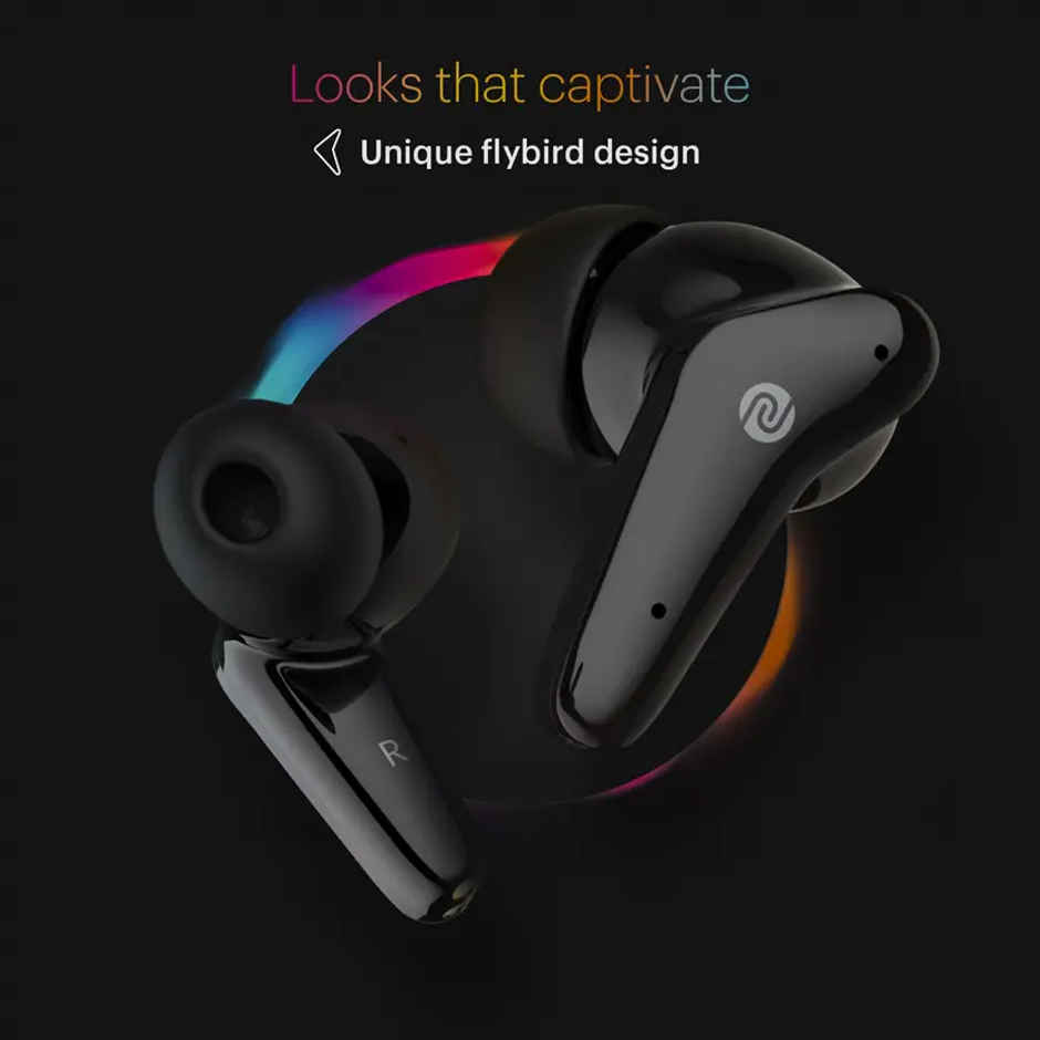 Noise Buds VS102 TWS Earbuds with 50 Hrs Playtime, 11mm Driver, IPX5 and Unique Flybird Design Bluetooth - Jet Black