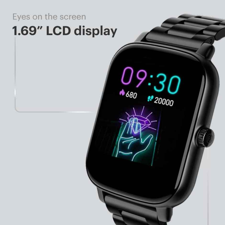 Noise Colorfit Icon Buzz Smartwatch | 1.69 inch LCD  Display | Ultra Thin Bezel - Elite Black