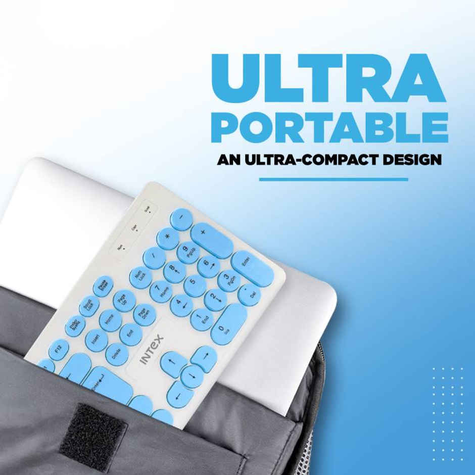 Intex Wired Keyboard Classy (IT-KB335) Wired USB Multi-device Keyboard (White & Blue)