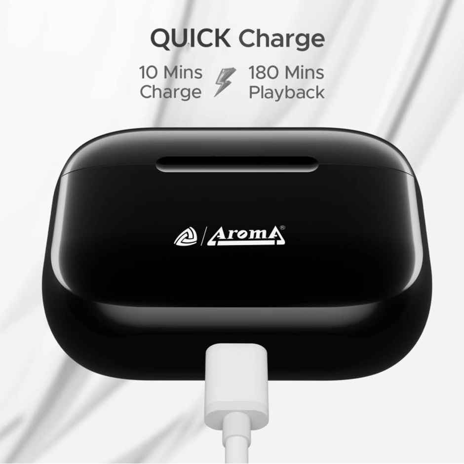 Aroma NB137 Dive - 60 Hours Playback | TWS | Fast Charing | Dual Device Compatible | Black