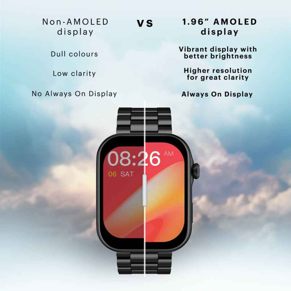 Noise Colorfit Vision 3 Smartwatch with Bluetooth Calling | 1.96" Display | Thin Bezel - Jet Black