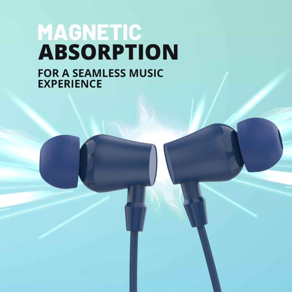 Aroma Nb119 Bold - 60 Hours Playback | Wireless Bluetooth Neckband | Voice Changer | Blue