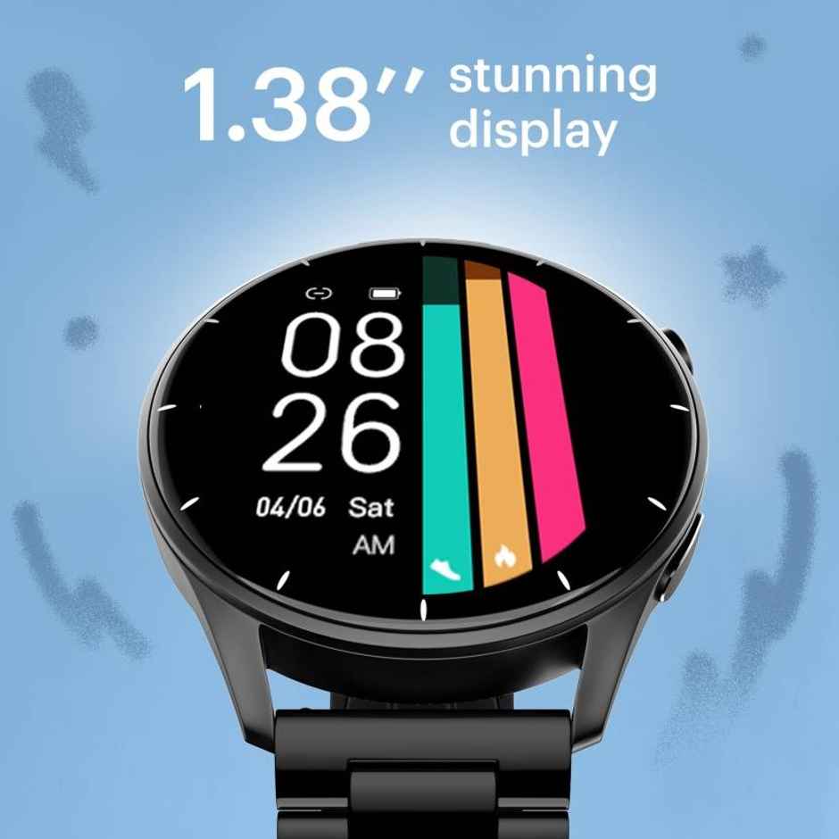 Noise Crew Smartwatch with Bluetooth Calling | 1.38" LCD Display | IP68 Water Resistant - Elite Black