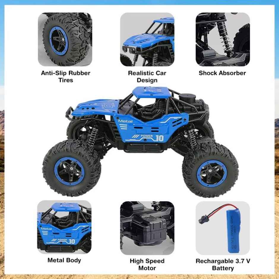 Wembley Remote Control Car Rock Crawler Water Mist Smoke Spray Rc Car 45� Climbing Angle - Blue