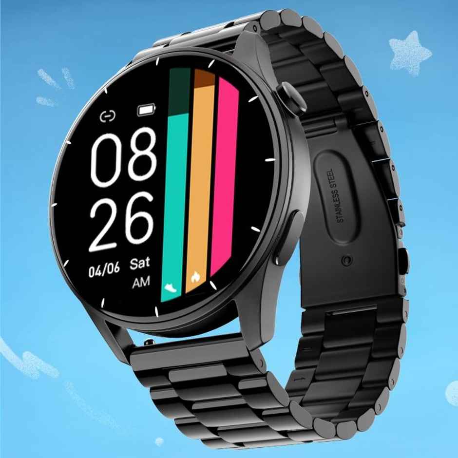 Noise Crew Smartwatch with Bluetooth Calling | 1.38" LCD Display | IP68 Water Resistant - Elite Black