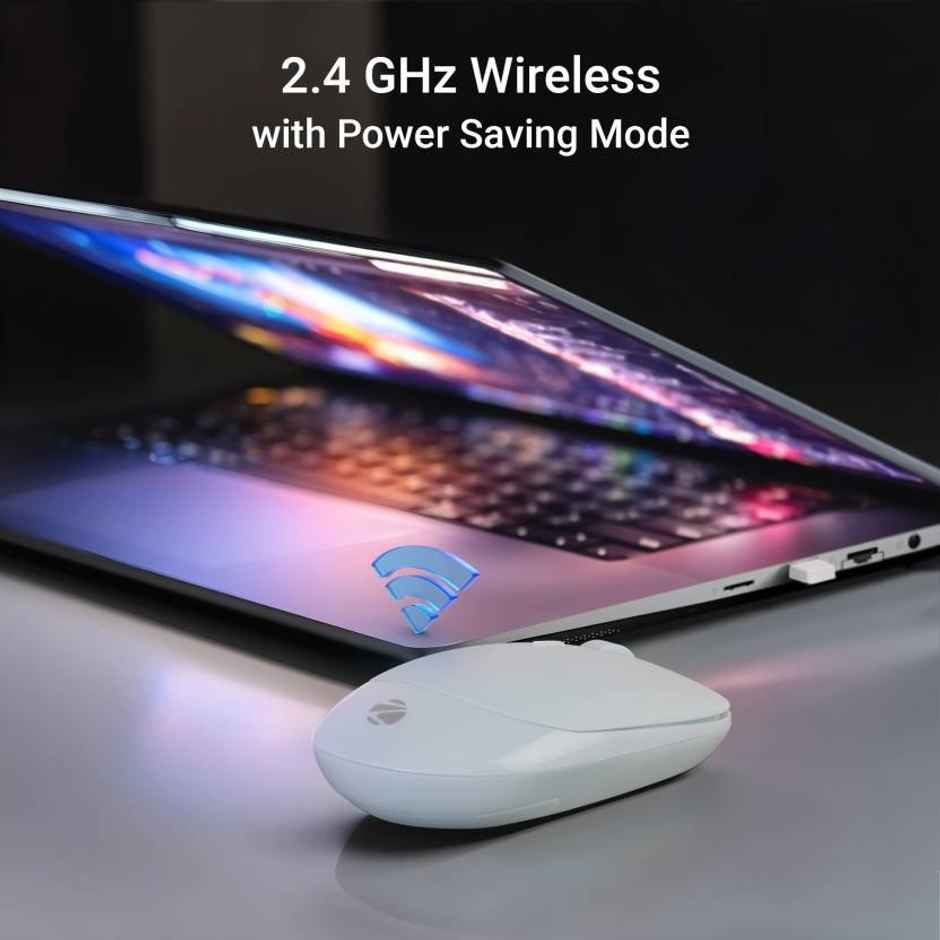 Zebronics Leopard Wireless Mouse, 2.4GHz, 1600 DPI, Silent Click, Mac, Laptop, Computer - Blue