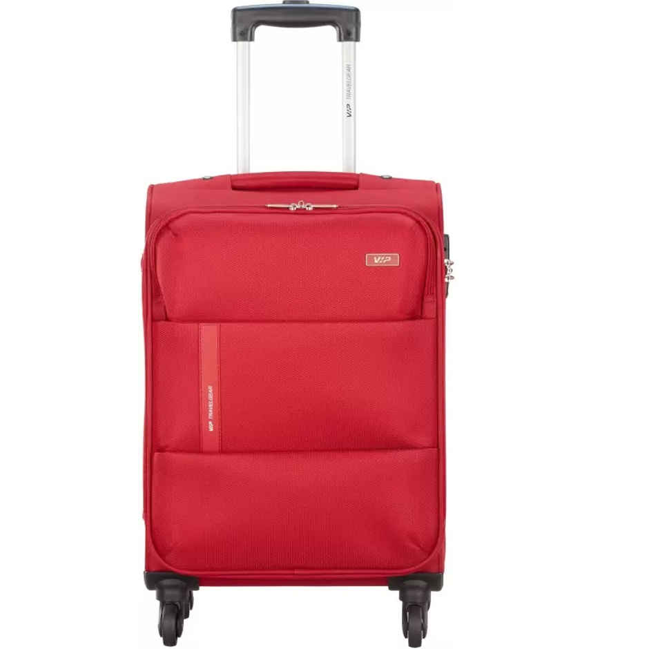 VIP Unisex Solid Polyester 43 L Telescopic Trolley Bag | Chilli Red - S