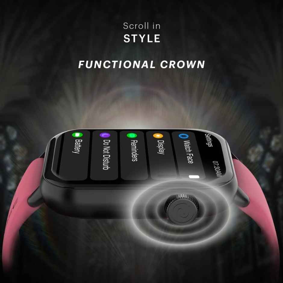 Noise ColorFit Mighty Smartwatch with Bluetooth Calling | 1.96" Display | SpO2 Monitor - Burgundy Wine