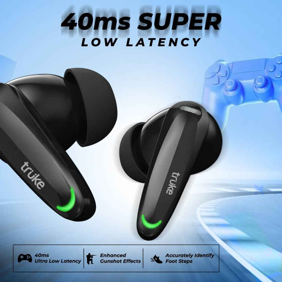 truke BTG Crystal True Wireless Bluetooth Earbuds with 68H Battery, Dual Pairing - PhantomBlack