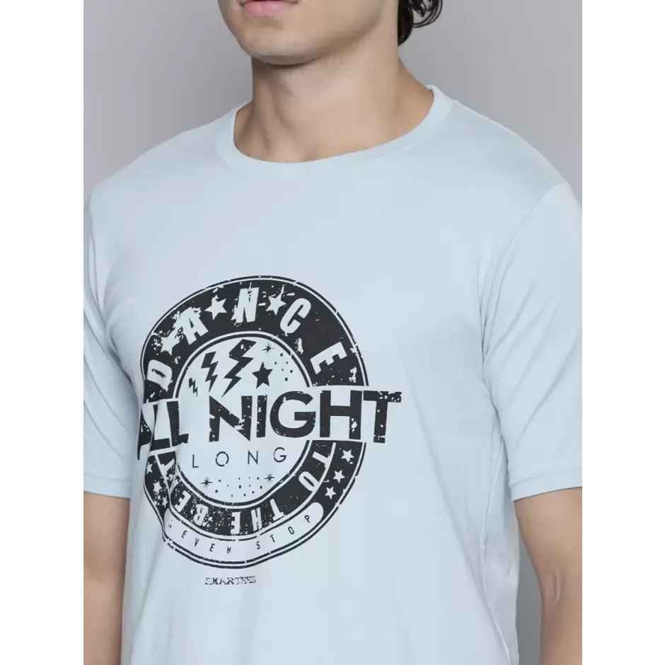 Smartees Men's Printed T-shirt | Sky Blue - L