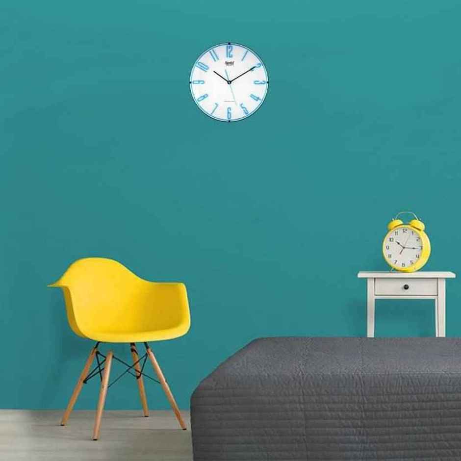 Ajanta Analog 30 cm x 30 cm Wall Clock | Blue | With Glass | Standard