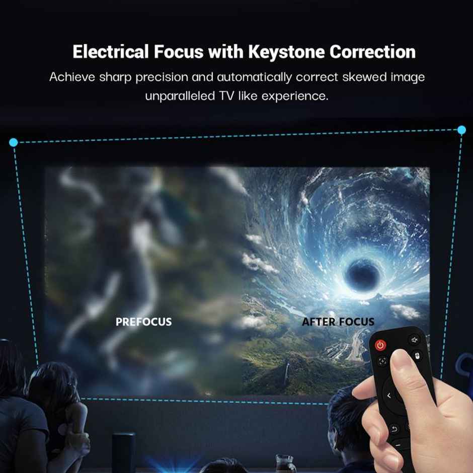 Lifelong Electronics Minipix Smart Projector | Native 720p HD with 4K Support | Android 9 with Built-in Netflix, Prime with Wi-Fi/BT, Mirroring | Super Bright 3500 Lumens | 100 Inch Display, Speakers