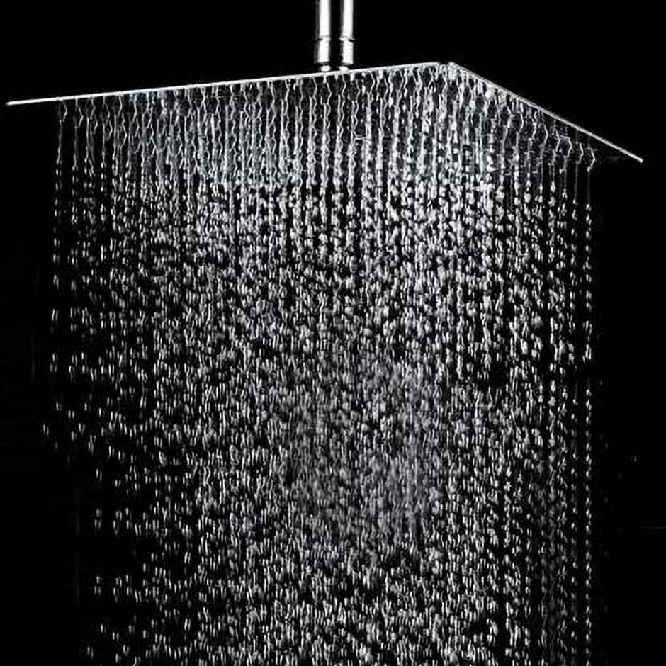 Kamal Rain Shower Stainless Steel Ultra Slim 6 x 6 in With 12 inch Long S.S Arm Shower Head