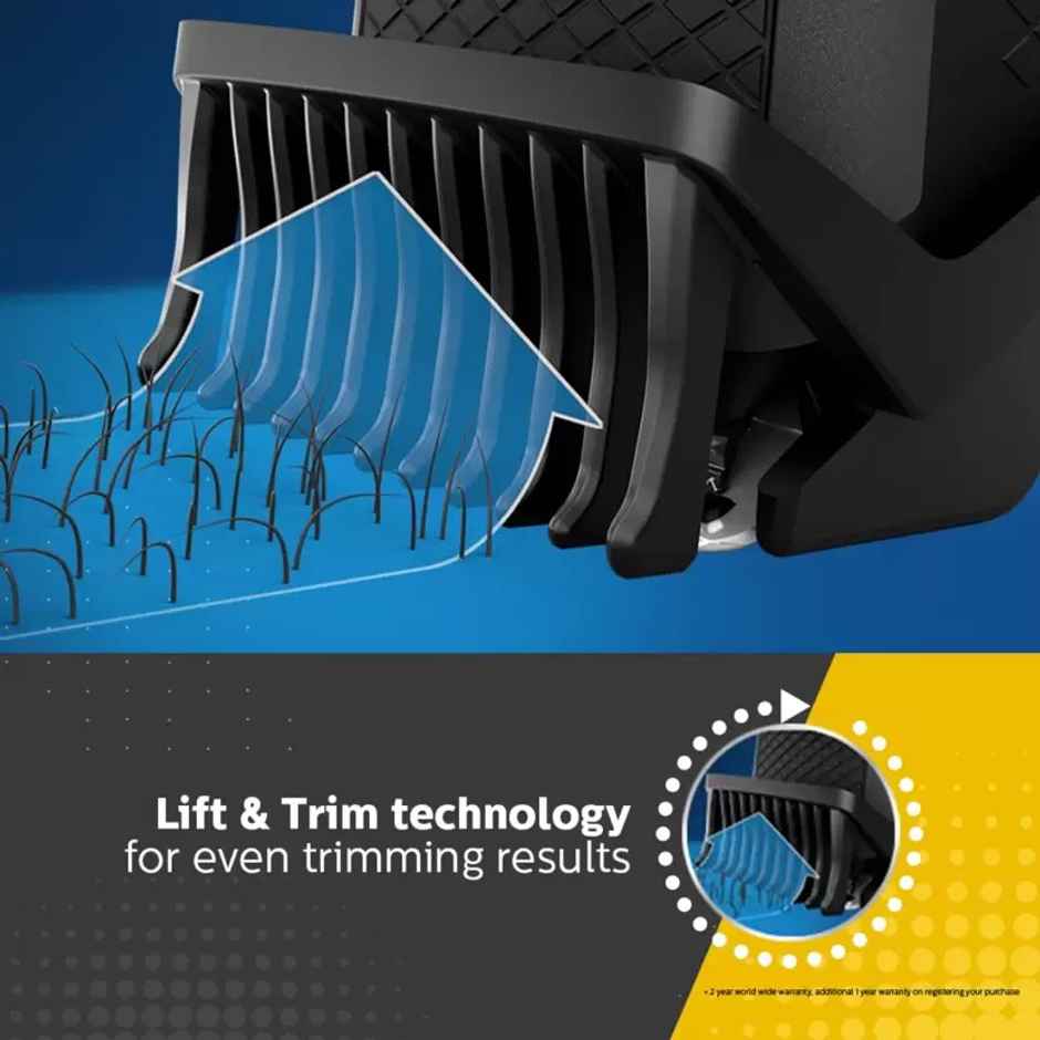 Philips Skin Friendly Cordless Beard & Moustache Trimmer for Men | 10 Length Settings | BT3101/15