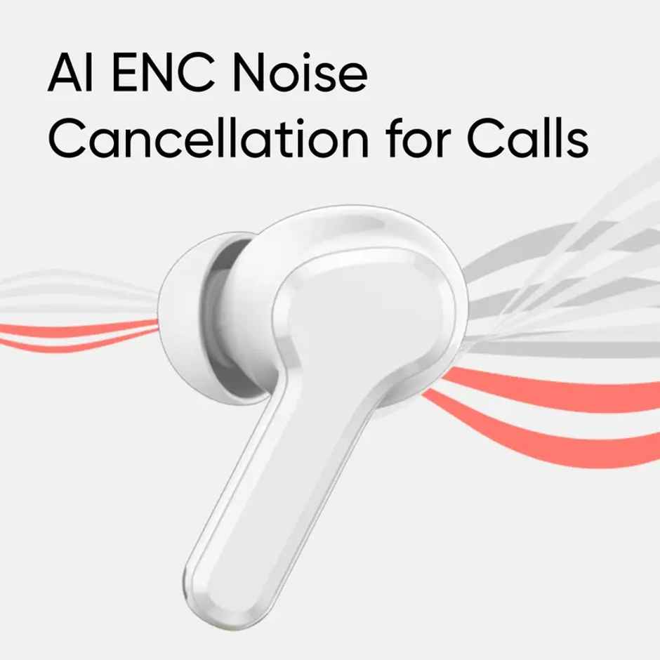 Realme Buds T110 With Ai Enc For Calls Fast Charging Bluetooth In Ear Earbuds ( White )