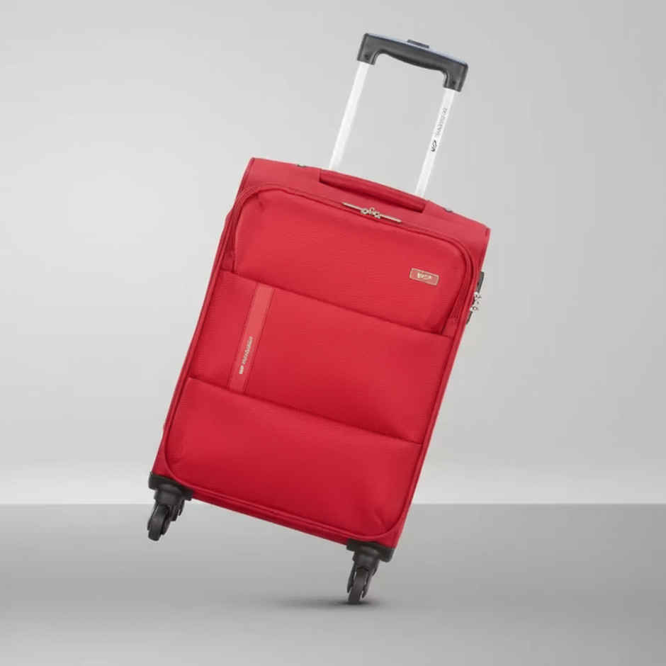 VIP Unisex Solid Polyester 43 L Telescopic Trolley Bag | Chilli Red - S