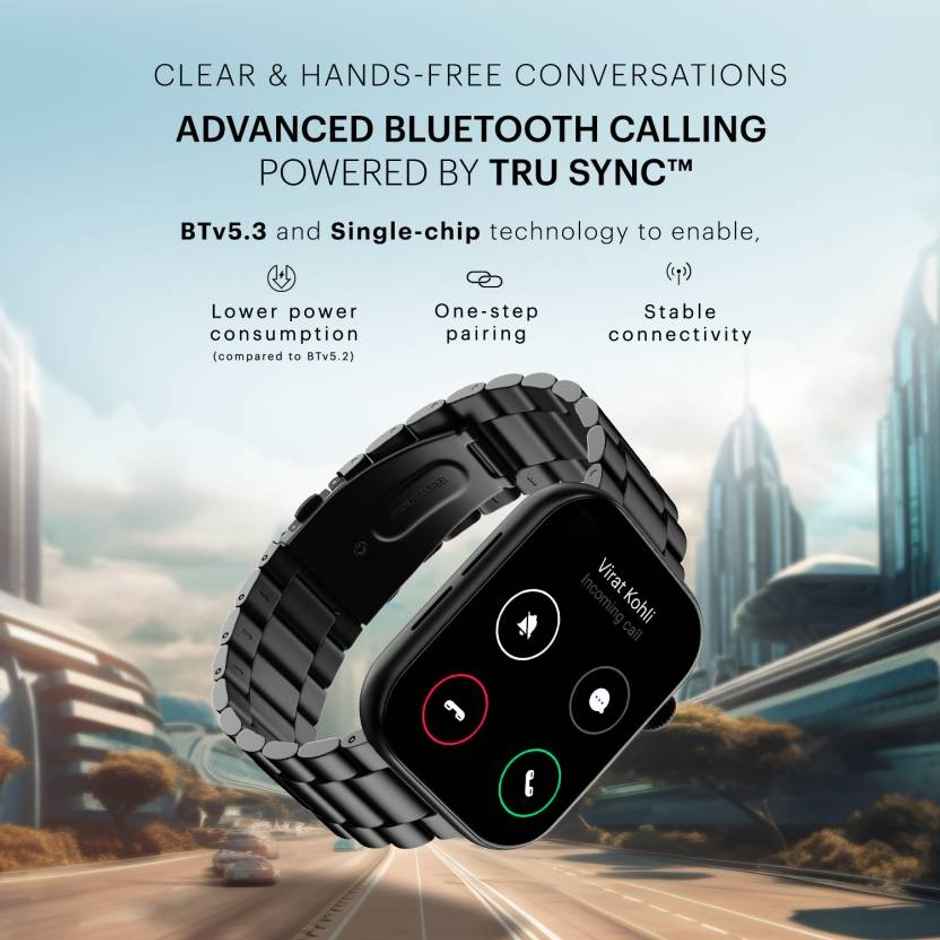 Noise Colorfit Vision 3 Smartwatch with Bluetooth Calling | 1.96" Display | Thin Bezel - Jet Black