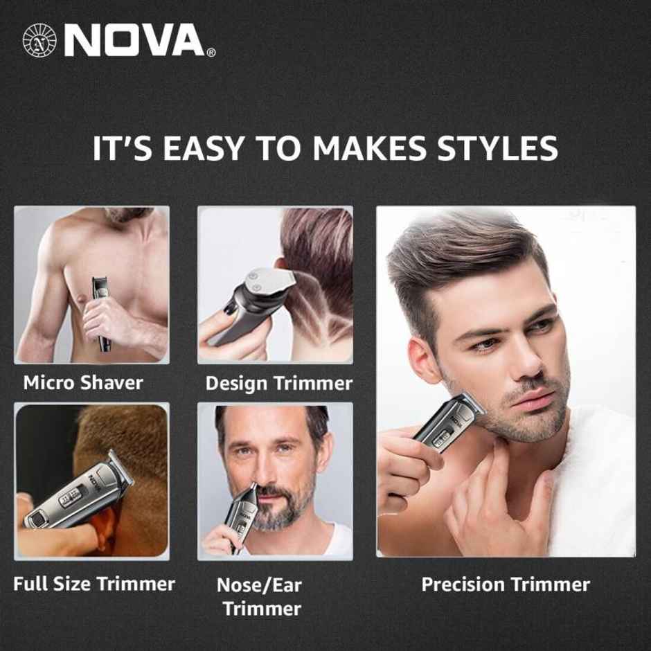 Nova Ng 1153 Digital Usb Trimmer 160 Min Runtime 20 Length Settings (Black)