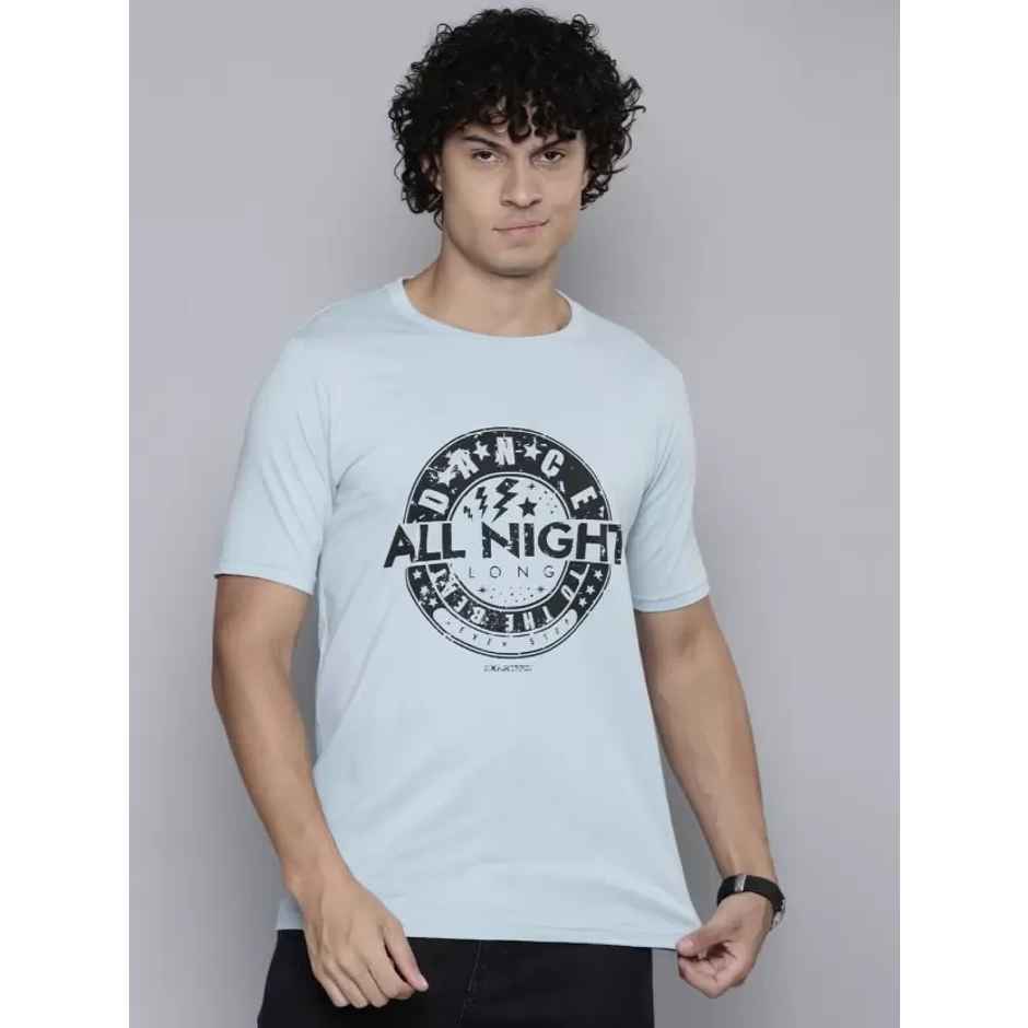 Smartees Men's Printed T-shirt | Sky Blue - L