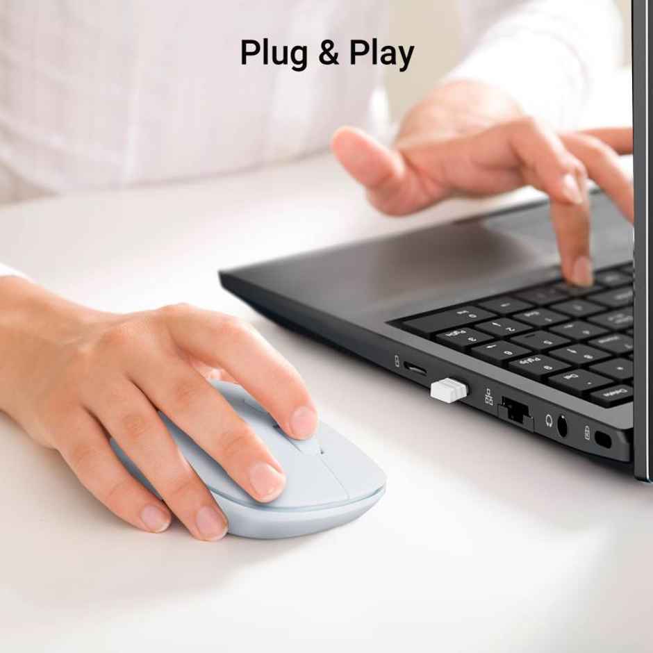 Zebronics Leopard Wireless Mouse, 2.4GHz, 1600 DPI, Silent Click, Mac, Laptop, Computer - Blue