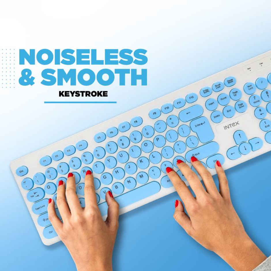 Intex Wired Keyboard Classy (IT-KB335) Wired USB Multi-device Keyboard (White & Blue)